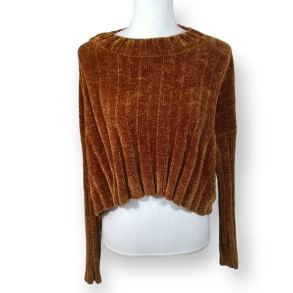 WILD FLOWER MUSTARD CROP SWEATER SZ.XS EUC - Picture 4 of 8